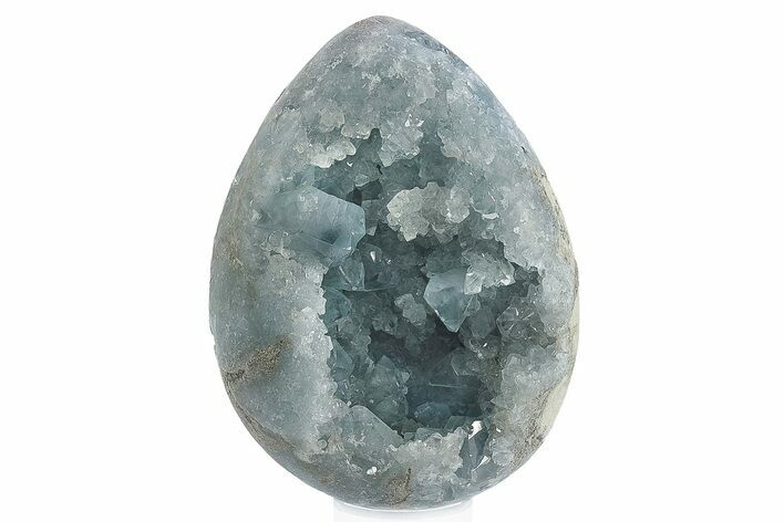 Crystal Filled Celestine (Celestite) Egg Geode - Madagascar #246057